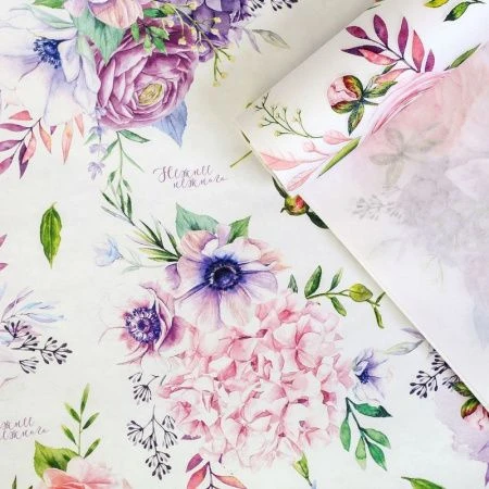 Бумага упаковочная крафт 70*100см Нежнее нежного (20/10)