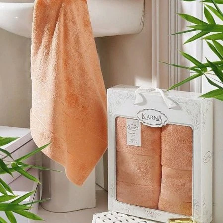 яяяНабор полотенец 2пр 50*90/70*140 бамбук Karna PANDORA (Коралловый) яяяНабор полотенец 2пр 50*90/70*140 бамбук Karna PANDORA (Коралловый)