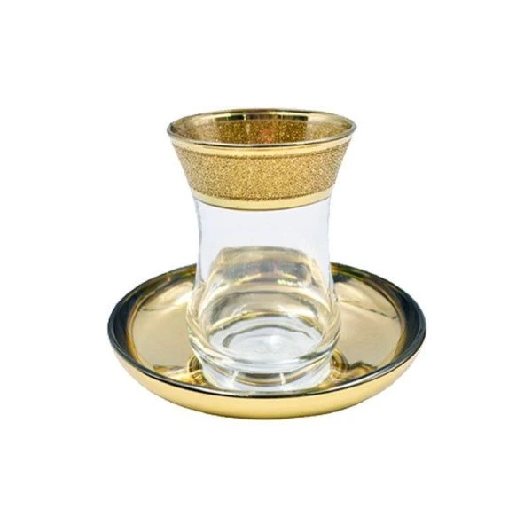 Чайный набор армуды 12пр стекло ЗОЛОТОЙ КАРАТ на 6 персон KAV23-251/AV-4201/S/J/12 (4)