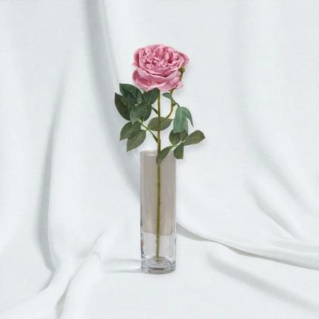 Цветы искусственные Пионовидная роза нежно сиреневая 59см силикон GR-005 (12/144)