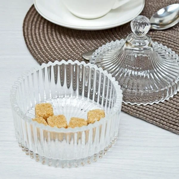 Ваза сервировочная 10*12см стекло с крышкой (48)