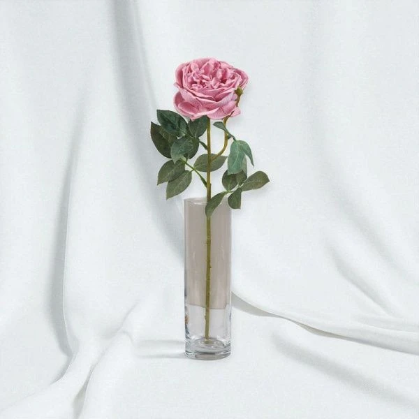 Цветы искусственные Пионовидная роза нежно сиреневая 59см силикон GR-005 (12/144)