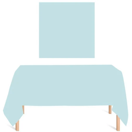 Скатерть одноразовая полиэтилен 137*183см прямоугольная голубая 30В-1 (144)