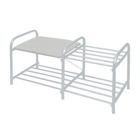 Полка для обуви 2 секции 360*330*800мм металл/винил ЛЮКС серая матовая/св.серый ЭТЛ1 (1)