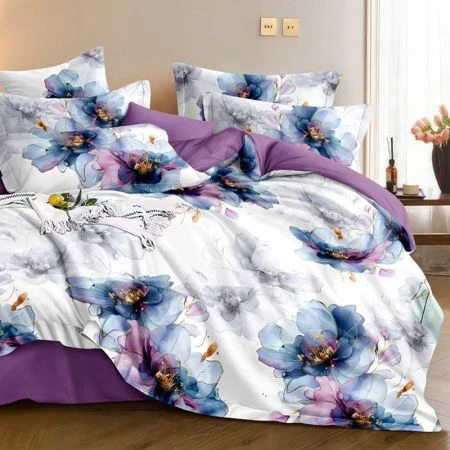 КПБ евро поплин 100%хлопок Соловушка (пр.220*240, под.200*220, нав.70*70/2) рис. 6957 Акварель