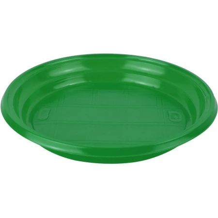 Тарелка одноразовая 20,5см полистирол зеленая (20/2000)