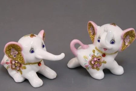 яяяФигурка Два слоника со стразами h5см (72)