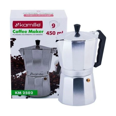 Кофеварка гейзерная 450мл на 9 чашек алюминий арт.2502 (24)