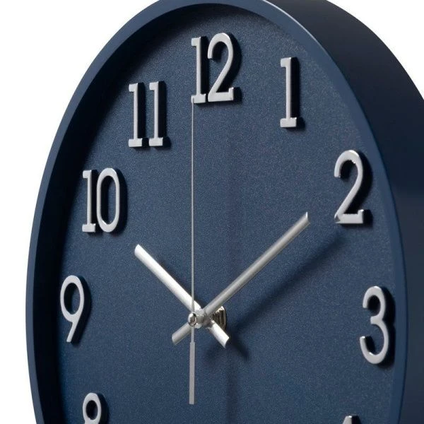 Часы настенные 28см пластик РУБИН Классика синие (10)