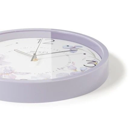 Часы настенные 30см пластик РУБИН Ирисы сиреневый (10)