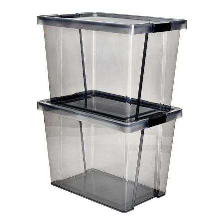 Контейнер для хранения 30л пластик ХЕНДИ черный прозрачный (11)