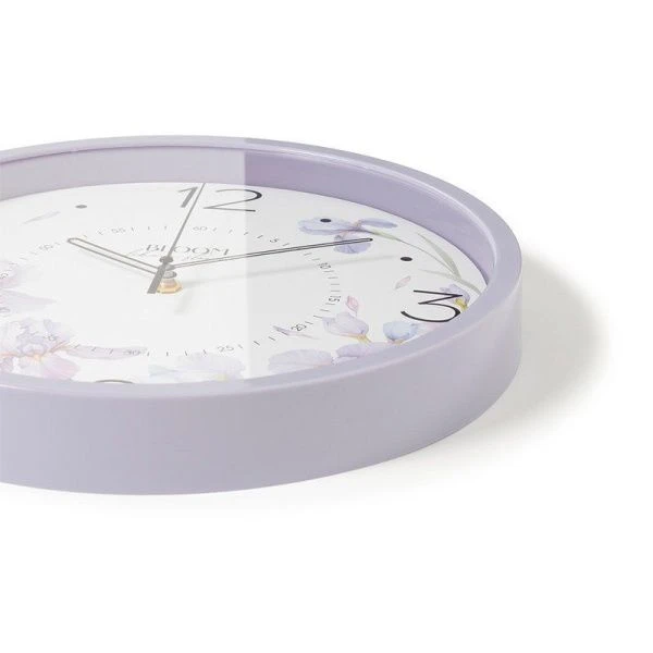 Часы настенные 30см пластик РУБИН Ирисы сиреневый (10)