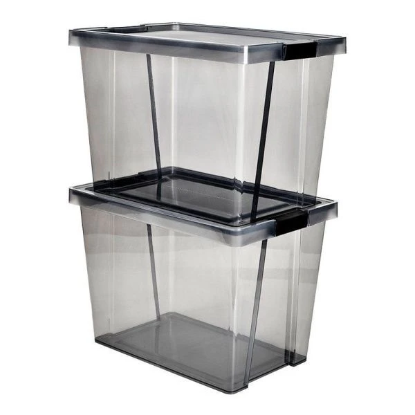 Контейнер для хранения 30л пластик ХЕНДИ черный прозрачный (11)