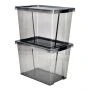 Контейнер для хранения 30л пластик ХЕНДИ черный прозрачный (11)
