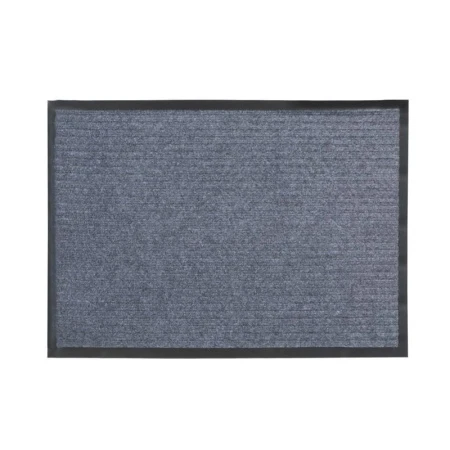 Коврик придверный 50*80см полиэстер/ПВХ ребристый влаговпитывающий серый (10)