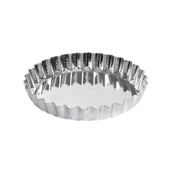 Форма для выпечки 21,2*4см белая жесть вес 110г рифленая (48)