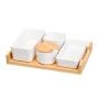Набор сервировочный 4пр фарфор NATIVE на дер.подставке (8)