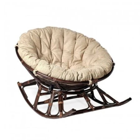 Кресло-качалка на полозьях Папасан Харли D100 (коньячный, бежевый) Garden story арт.CV-20C (1)