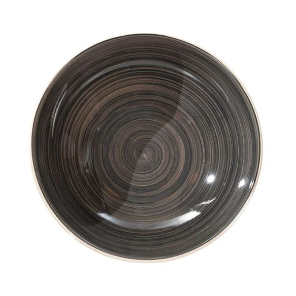 Тарелка глубокая 590мл 18см керамика Аэрография СЕРЕБРО (6/36)