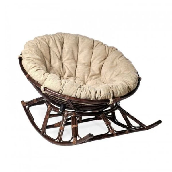 Кресло-качалка на полозьях Папасан Харли D100 (коньячный, бежевый) Garden story арт.CV-20C (1)