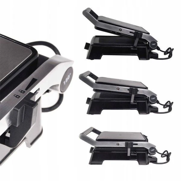 Гриль электрический контактный металл 2000Вт АП пластины 35*35,5*13см (6)