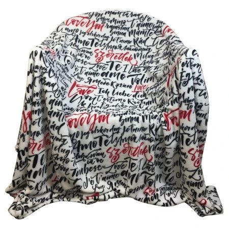 Плед 180*200 микрофибра Love text