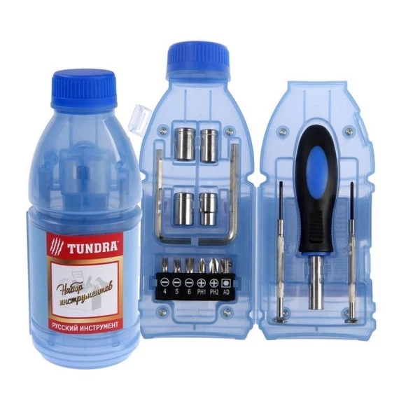 Набор инструментов 15пр в пласт.кейсе Бутылка TUNDRA Набор инструментов 15пр в пласт.кейсе Бутылка TUNDRA