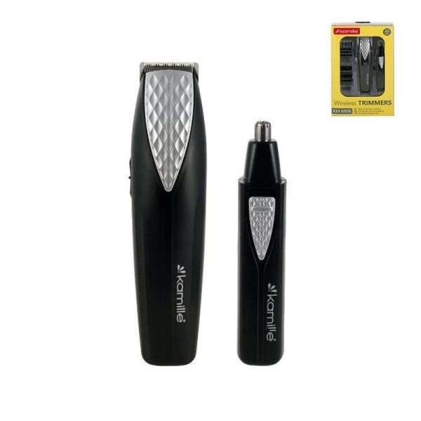 Набор для стрижки эл. пластик 2 в1: машинка 3Вт (4 насадки), триммер для носа 1,5Вт, арт. 6806 (12)