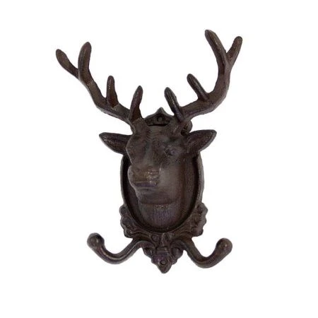 яяяВешалка 2 крючка чугун 11*15см Олень OG-56981 (8)