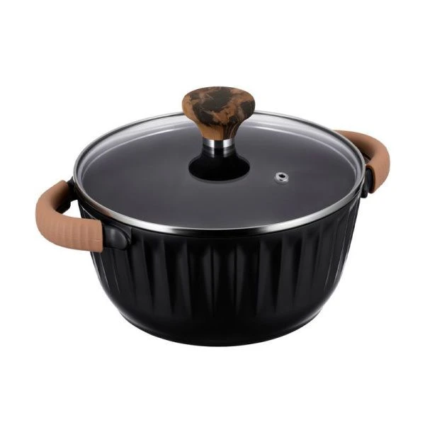 Кастрюля 4,6л литой алюминий АП FIAMMA со стекл.крышкой 24см индукция 63-1424 (6)