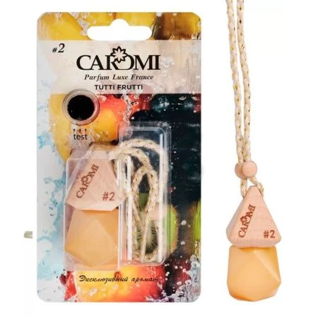 Ароматизатор подвесной CAROMI #2 деревянный ромб 6мл Тутти Фрутти FRKD659311