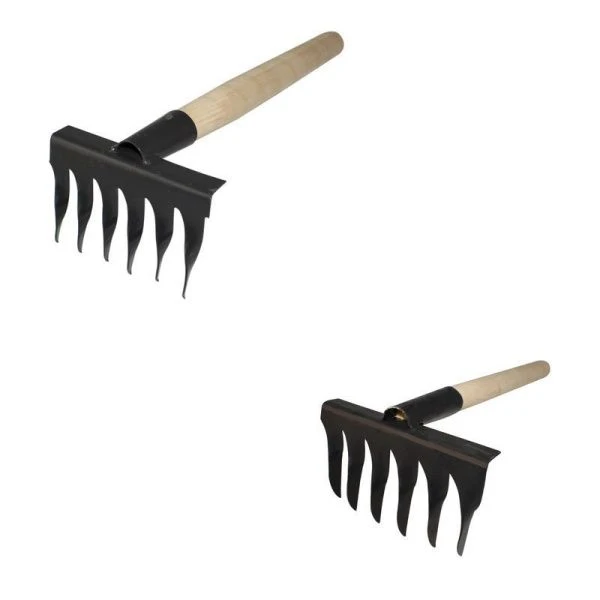 Грабли витые 6 зубьев с деревянным черенком (10)