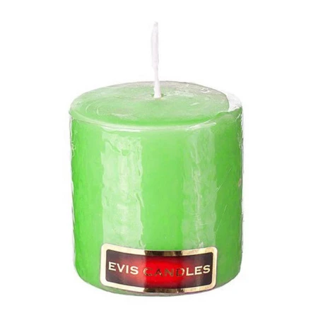 Свеча парафиновая цилиндрическая d4см h4см салатовая (24)