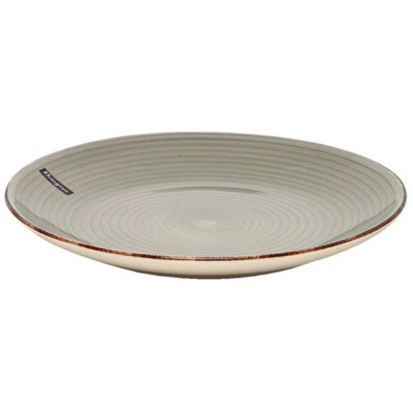 Тарелка мелкая 27см керамика Аэрография СВЕТЛЫЙ ГРАФИТ обеденная (6/24)