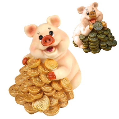 Копилка Свинья полистоун 14*15см 2 вида Z-006/JC-9858 (72)