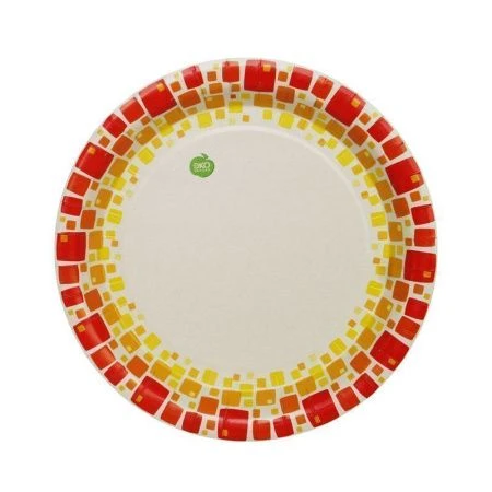 Тарелка бумажная 23см (набор 6шт.) КУБИКИ (75)