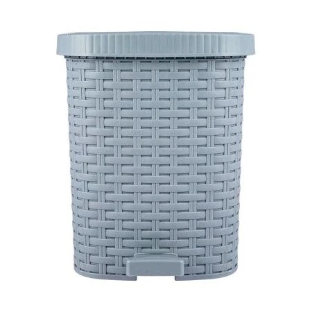 Ведро для мусора 12л пластик АРТЛАЙН серый с педалью (3)