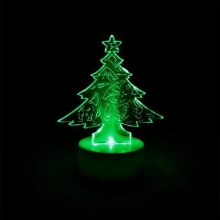 Свеча Елочка чайная светодиодная, 6*8 см, зеленое свечение , с батарейкой VEGAS/60