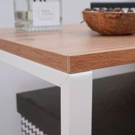 Столик прикроватный 47*49*30см металл ТОРОНТО 12Л каркас белый, столешница ЛДСП (1)