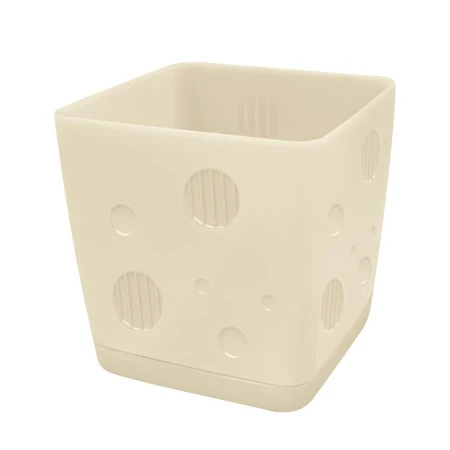 Горшок для цветов 800мл пластик Microcosm сливочный (12) ВЫВОД