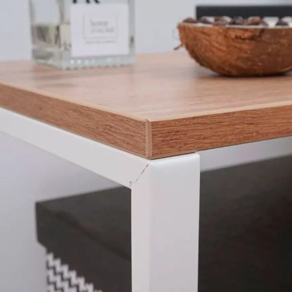 Столик прикроватный 47*49*30см металл ТОРОНТО 12Л каркас белый, столешница ЛДСП (1)