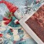 Салфетка новогодняя 40*100см гобелен ГНОМЫ серебряный люрекс