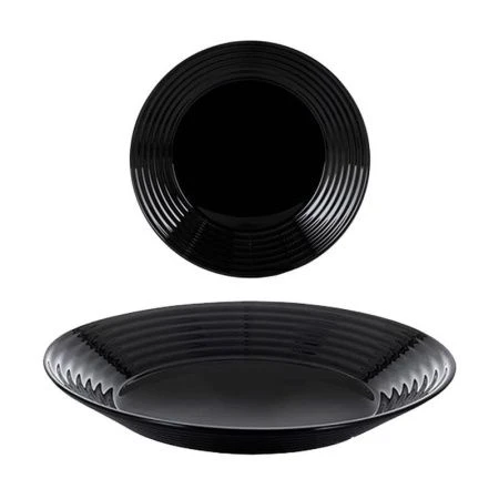 Тарелка мелкая 27см стеклокерамика АРЕНА БЛЭК обеденная (24)