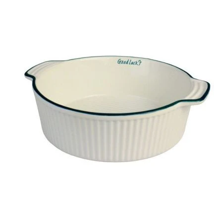 Форма для запекания 20,3*17,8*6см фарфор Good Luck круглая с ручками белый KP006-8,5/JC-14547 (36)