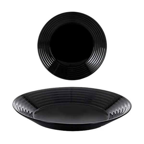 Тарелка мелкая 27см стеклокерамика АРЕНА БЛЭК обеденная (24)