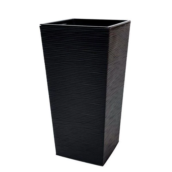 Горшок цветочный 43л 30,5*62см пластик ФИНЕЗИЯ ДЖУТ с вкладкой 20л черный (1)