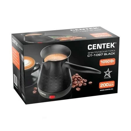 Турка эл 1000Вт 200мл Centek CT-1097 Black черный