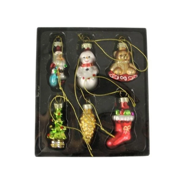 Игрушки новогодние на елку набор 4шт 5,6*3,4*2,5см стекло SY230089/JC-15791 (96)
