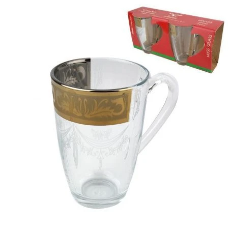 Кружки набор 2шт стекло РУССКИЙ УЗОРGE09-5393 (12)