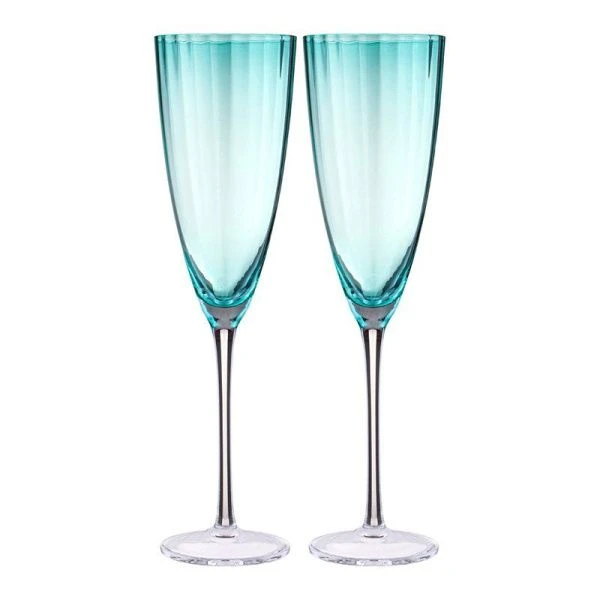 Бокалы для шампанского набор 2шт 290мл стекло Mirage изумрудный (6)